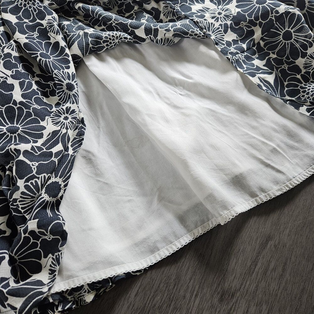 Anthropologie Daisie Midi Skirt Size Medium Midnight Blue Boho Lined Rouched - Picture 8 of 10